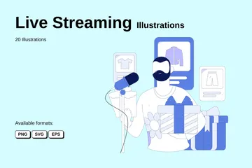 Live Streaming Illustration Pack