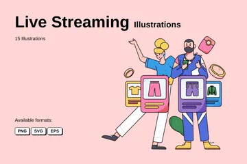 Live Streaming Illustration Pack