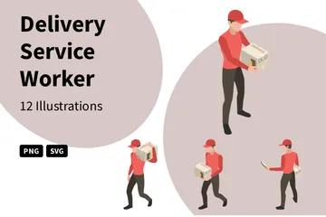 Employé du service de livraison Pack d'Illustrations