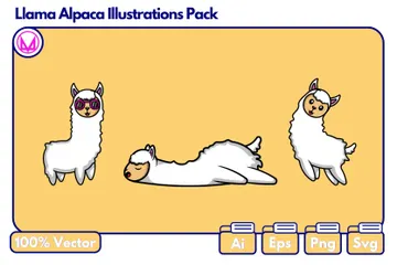 Llama Alpaca Illustration Pack