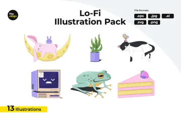 Lo-fi Cute Nostalgic Illustration Pack