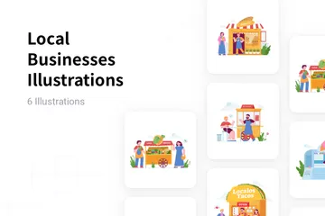 Local Businesses Illustration Pack