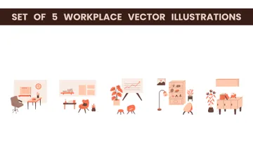 Ambiente de trabalho Pacote de Ilustrações