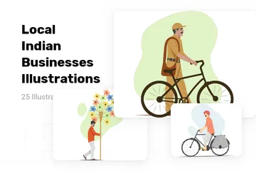 Local Indian Businesses Illustration Pack