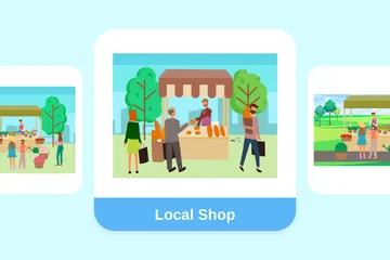 Local Shop Illustration Pack