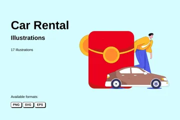 Location de voiture Pack d'Illustrations