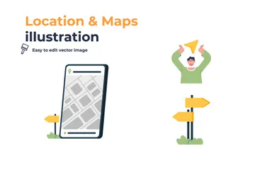 Location & Maps Illustration Pack