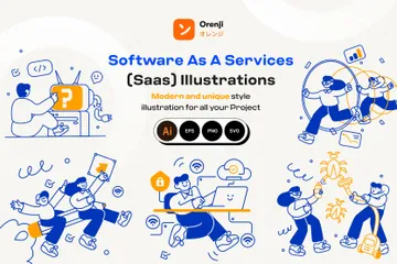 Logiciel en tant que service (SaaS) Pack d'Illustrations