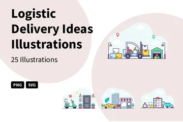 Logistic Delivery Ideas Illustration Pack