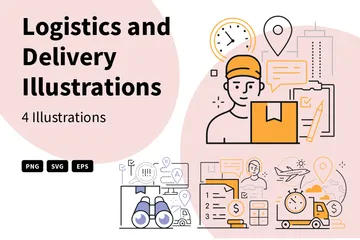 Logistics And Delivery Illustration Pack