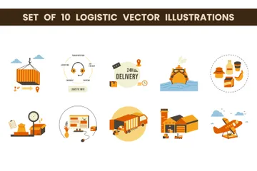 Logistik Illustrationspack