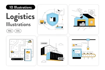 La logistique Pack d'Illustrations