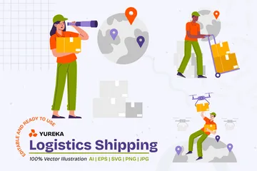 Expédition logistique Pack d'Illustrations