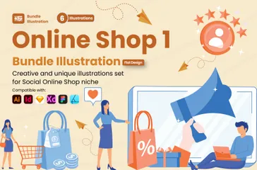 Loja online Pacote de Ilustrações