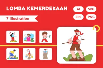 Lomba Kemerdekaan Illustration Pack