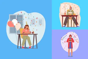 Lonely People Illustration Pack