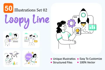 Loopy Line Illustration Pack