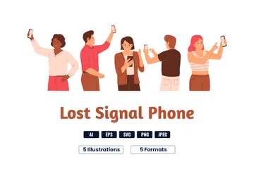 Lost Signal Phone Illustration Pack