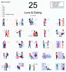 Love & Dating Illustration Pack