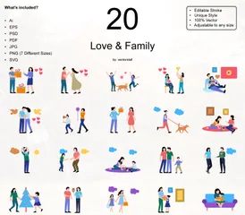 Love & Family Illustration Pack