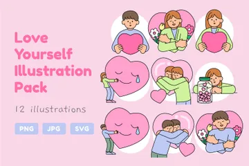 Love Yourself Illustration Pack