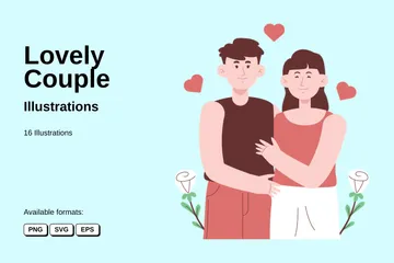 Lovely Couple Illustration Pack