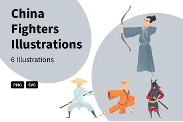 Combatientes chinos Paquete de Ilustraciones