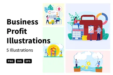 Lucro empresarial Illustration Pack