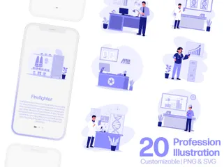 Lugares profesionales Paquete de Ilustraciones
