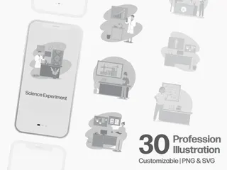 Lugares profesionales Paquete de Ilustraciones