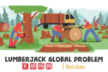 Lumberjack Global Problem Illustration Pack