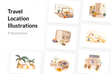 Posizione del viaggio Illustration Pack