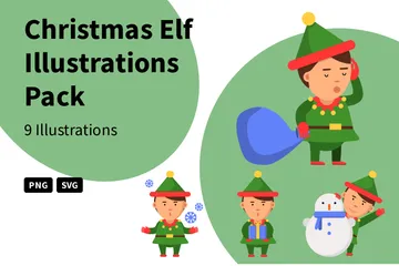 Elfe de Noël Pack d'Illustrations