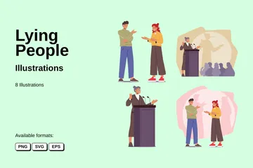 Lying People Illustration Pack