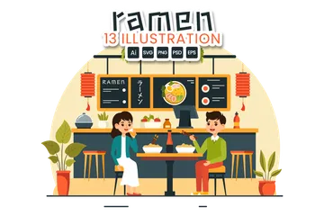 Ramen Pacote de Ilustrações