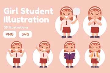 Studentin Illustrationspack