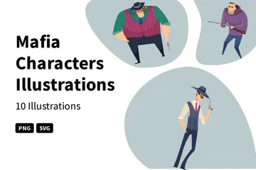 Mafia-Charaktere Illustrationspack