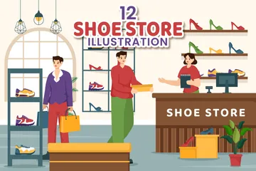 Magasin de chaussures Illustration Pack