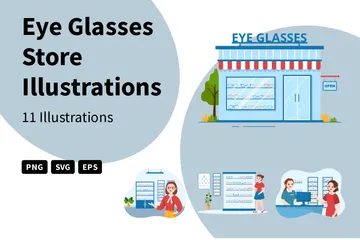 Magasin de lunettes Illustration Pack