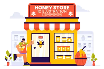 Magasin de miel sucré Pack d'Illustrations