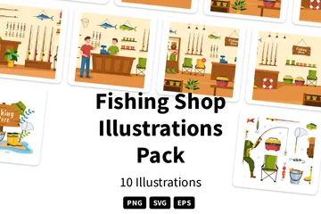 Magasin de pêche Pack d'Illustrations