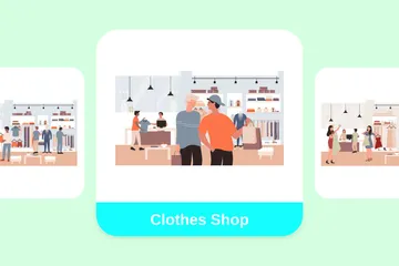 Magasin de vêtements Pack d'Illustrations