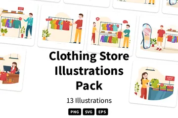 Magasin de vêtements Pack d'Illustrations