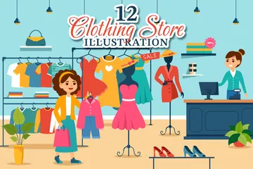 Magasin de vêtements Pack d'Illustrations