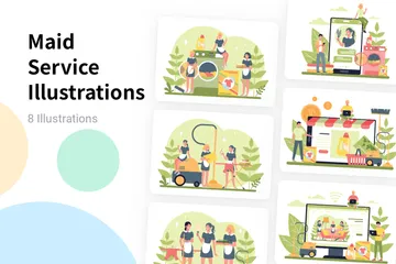 Maid Service Illustration Pack