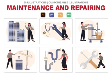 Maintenance And Repairing Illustration Pack