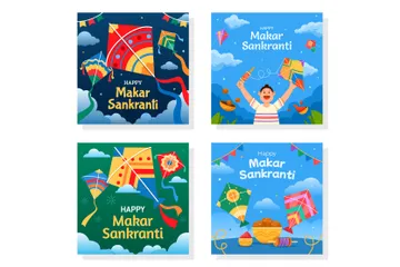 Célébration de Makar Sankranti Pack d'Illustrations