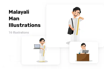 Homme malayali Pack d'Illustrations