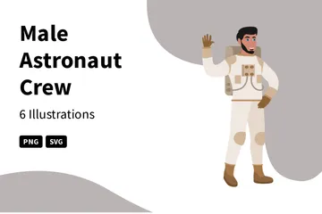 Male Astronaut Crew Illustration Pack