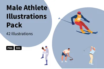 Male Athlete Illustration Pack